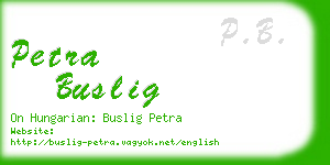 petra buslig business card